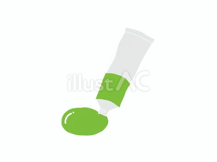 文具：黄緑色の絵の具のイラスト 絵の具,黄緑,チューブのイラスト素材