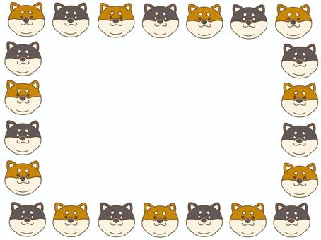 柴犬・黒柴のイラストフレーム 柴犬,黒柴,茶柴,犬,動物,ペット,かわいい,キャラクター,フレーム,枠のイラスト素材