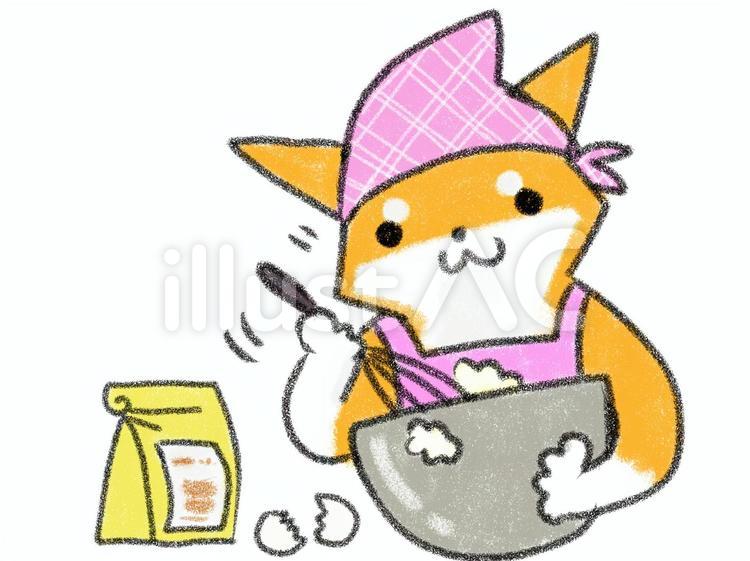 お料理柴犬。 柴犬,犬,動物のイラスト素材
