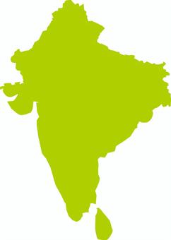 インド　  インド,外国,世界,国境,地図のイラスト素材