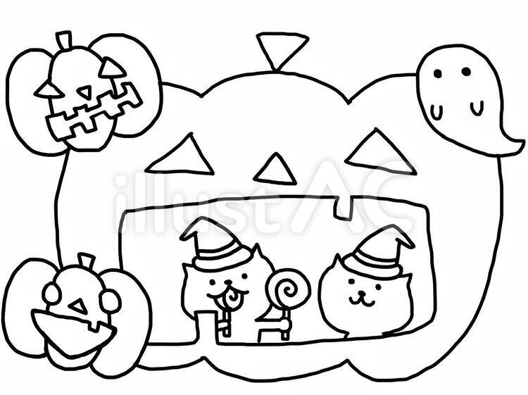 ハロウィン　塗り絵 ハロウィン,塗り絵,ジャックオランタンのイラスト素材