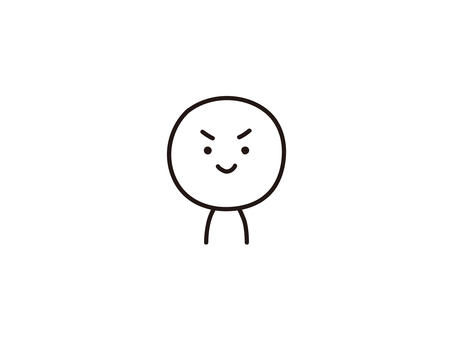 キリッとする棒人間のイラスト キメ顔,イケメン,かっこいい,頼もしい,人,人物,棒人間,イラスト,ベクターのイラスト素材