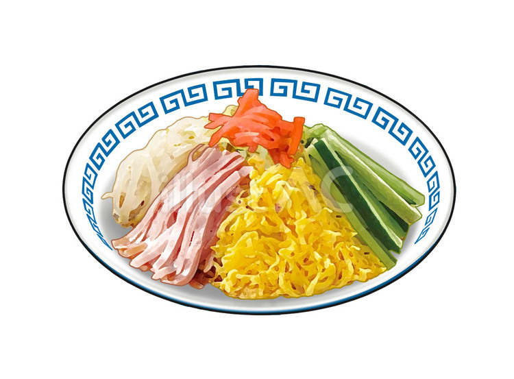 冷やし中華 冷やし中華 冷やし中華,食べもの,麺類のイラスト素材