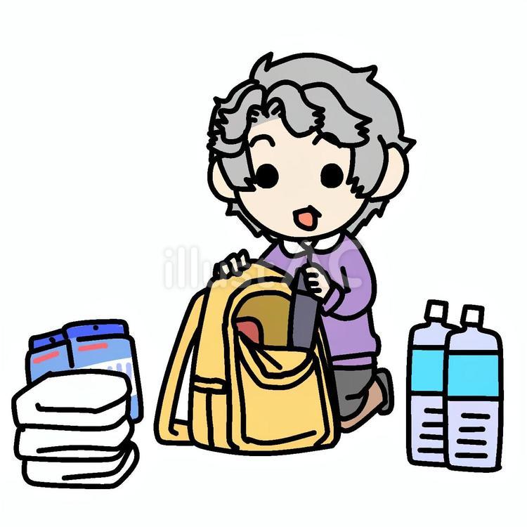 備えるおばあさん おばあさん,備える,備蓄のイラスト素材