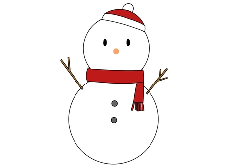 雪だるま 赤い帽子 赤いマフラー 雪だるま,スノーマン,マフラー,ニット帽,冬,クリスマス,帽子,雪,かわいい,赤のイラスト素材