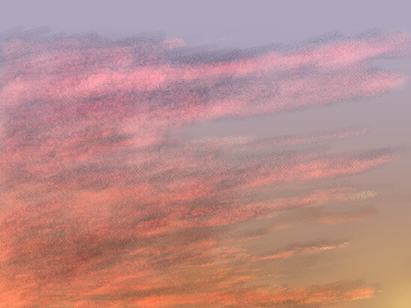 夕焼け空 夕焼け,空,夕方,黄昏,雲,風景,景色,手描きのイラスト素材