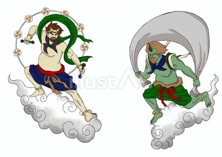 風神雷神その２ 風神,雷神,角のイラスト素材