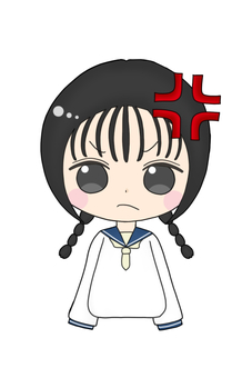 怒っている制服姿の女の子 女の子,学生,セーラー服,制服,怒る,ムカ,イラッのイラスト素材