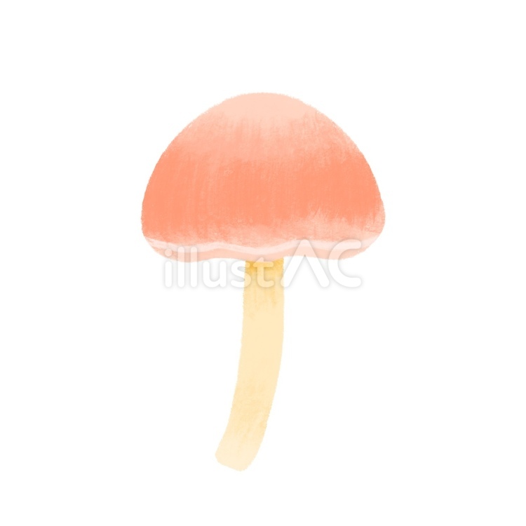 きのこ 可愛い,ピンク,手書きのイラスト素材