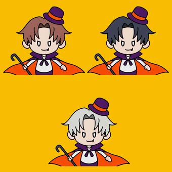 ハロウィン吸血鬼 10月,10月31日,秋,季節,ハロウィン,イベント,祭り,帽子,かわいい,吸血鬼のイラスト素材