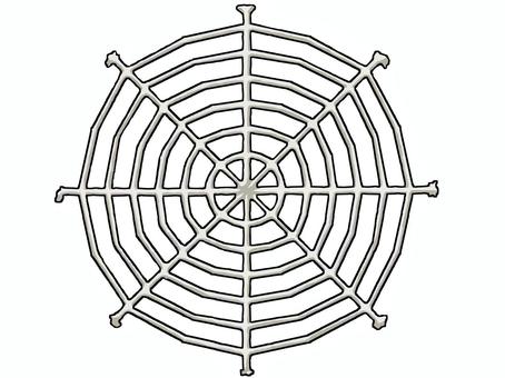 クモの巣 クモの巣,巣,クモ,丸,丸い,糸,白,網の目,大きい,放射状のイラスト素材