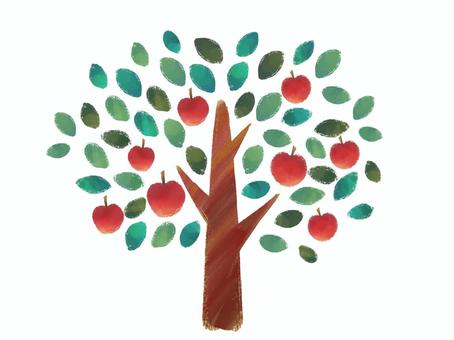 リンゴの木 リンゴ,木,葉,枝,幹,果物,食べ物のイラスト素材
