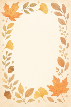 秋の葉と実のフレーム