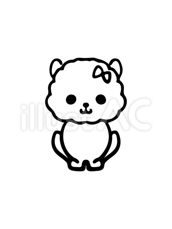もこもこ顔のわんちゃんイラスト No 無料イラストなら イラストac
