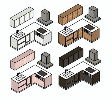 插圖, 新建築, 廚房, 住房, 