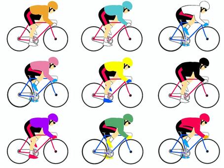 競輪レーサー セット 自転車,競輪,乗り物,セット,スポーツ,オリンピック,bicycle,公営ギャンブル,選手,乗車姿勢のイラスト素材