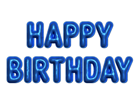 バルーン文字 誕生日 ブルー 青 ブルー,青,happy,birthday,誕生日おめでとう,3d,風船文字,風船,飾り,立体文字のイラスト素材