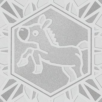 シームレスなエンボス加工　干支　午　o 午,馬,干支,動物,正月,年賀状,背景素材,バックグラウンド,モザイク,六角形のイラスト素材