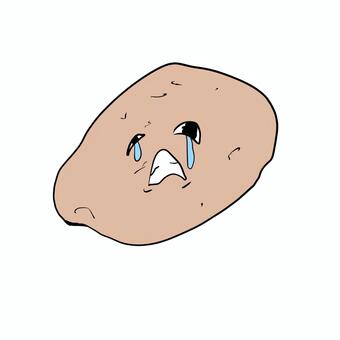 泣き顔のジャガイモ ジャガイモ,食べ物,泣き顔,シンプル,表情のイラスト素材