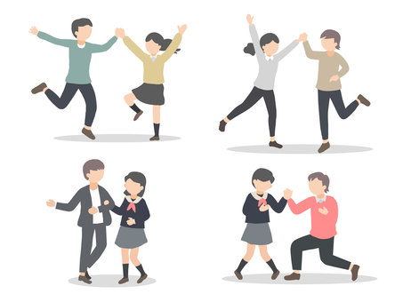 Illustration, girl, woman high student, youth, 