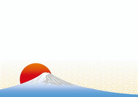 富士山と初日の出の背景01_26 背景,正月,初日の出,富士山,日の出,和風,和柄,和,新春,年賀状のイラスト素材