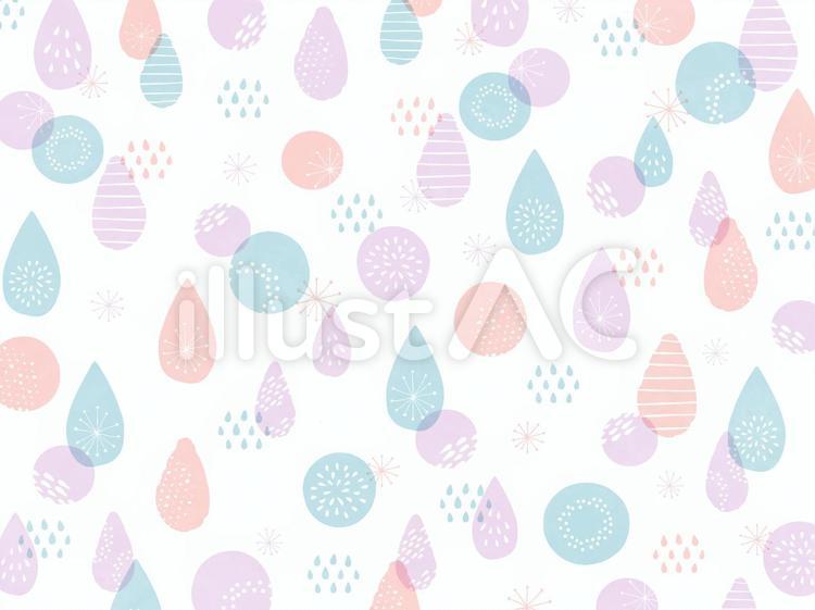 北欧風のレインドロップの背景素材 梅雨,雨,北欧風のイラスト素材