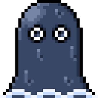 海坊主（ドット絵） 海坊主,ドット絵,ドット,絵,モンスター,怪物,妖怪,化け物,ゲーム,ピクセルアートのイラスト素材