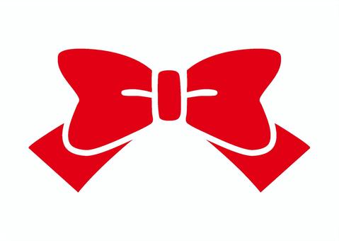 シンプルなリボンアイコン　赤 リボン,飾り,ちょうちょ結び,プレゼント,かわいい,アイコン,ワンポイント,あしらい,マーク,ベクターのイラスト素材