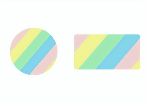 パステルカラーの丸と長方形