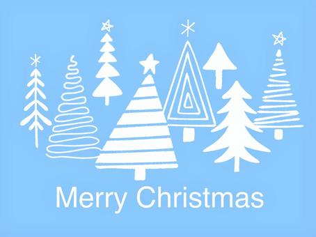 手描き風クリスマスツリー 冬,クリスマス,ツリー,木,森,樹木,植物,自然,雪,雪景色のイラスト素材