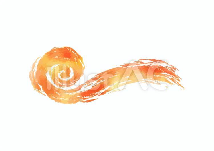 筆はらい10-09 筆,筆はらい,赤のイラスト素材