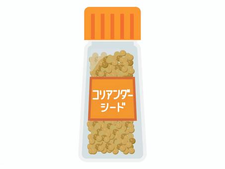 コリアンダーシード コリアンダー,コリアンダーシード,パクチー,スパイス,調味料,調理,料理,香辛料,瓶入りスパイス,瓶入り調味料のイラスト素材