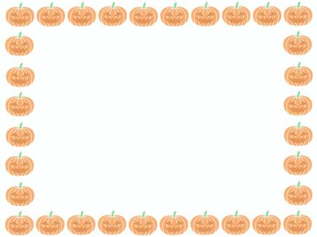ジャッコランタンの秋のフレーム囲み縁取 ジャック・オ・ランタン,ジャッコランタン,ハロウィン,年中行事,イベント,10月,秋,カボチャ,南瓜,灯のイラスト素材
