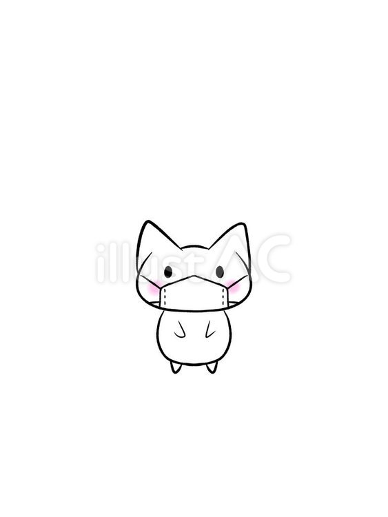 マスク猫 マスク,猫,シンプルのイラスト素材