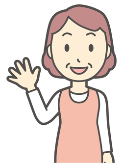  エプロンおばちゃん-172-バスト 笑顔,おばちゃん,エプロン,お母さん,ママ,中年,おばさん,主婦,人物,かわいいのイラスト素材