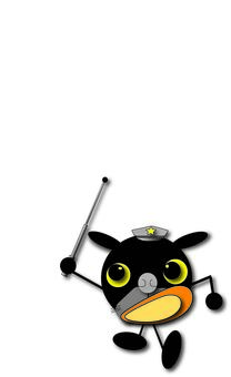 パグ犬のおまわりさん 犬,警察官,アニメ,黒色,追跡のイラスト素材