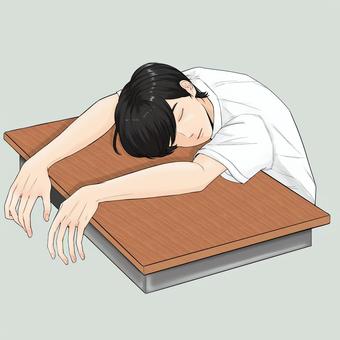スリープボーイ 睡眠,居眠り,少年,イケメン,漫画のイラスト素材