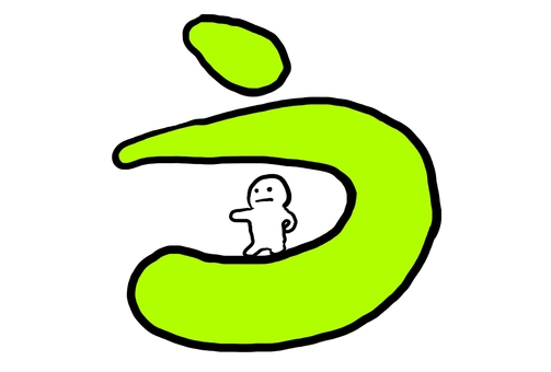 ゆるかわ手描き＊ひらがな『う』 ひらがな,う,手描き,手書き,ゆるい,かわいい,シンプル,ポップ,キャラクター,教材のイラスト素材