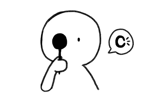 視力検査する棒人間の線画（左） 棒人間,視力検査,人物,眼科,学校検診,手描き,落書き,表情,黒,シンプルのイラスト素材