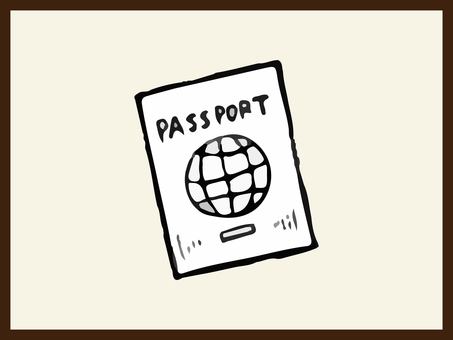 パスポート　リアル　デザイン パスポート,リアル,デザイン,手描き,旅行,海外,飛行機のイラスト素材