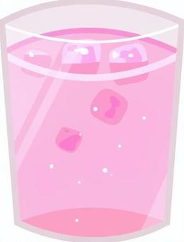 コップ　桜色 コップ,グラス,ドリンク,飲み物,ジュース,ソーダ,カクテル,清涼飲料,炭酸飲料,氷入りのイラスト素材