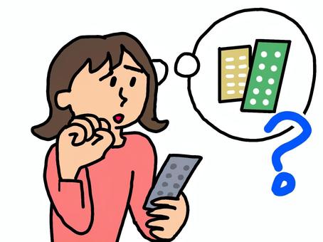 薬の飲み合わせを気にする女性 薬,飲み合わせ,相互作用,関係,疑問,女性,気にする,問い合わせ,不安,質問のイラスト素材