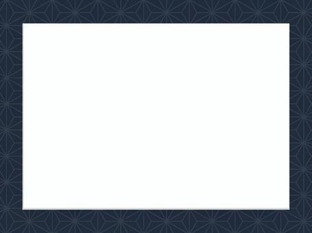 和風フレーム・紺地に麻の葉文様 フレーム,和風,紺,麻の葉,文様,柄,パターン,低コントラスト,テキストスペース,コピースペースのイラスト素材