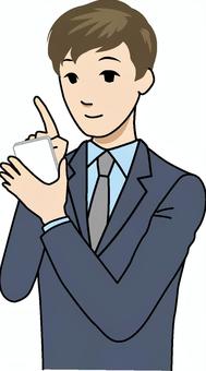 スマホと男性会社員1