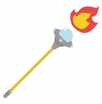 火を出す魔法の杖 魔法の杖,魔法,杖,火,呪文,アイテム,武器,キャラクター,ゲーム,アニメのイラスト素材