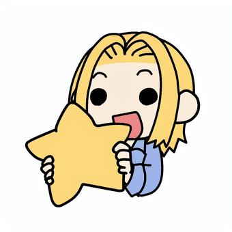 星を持つ金髪女性 金髪,星,持つ,お気に入り,クッション,希望,星型,上半身,所有,女性のイラスト素材