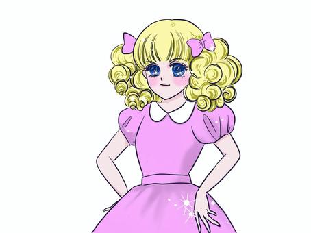 腰に手を当てるお嬢様です。 お嬢様,女性,ビューティー,美人,キレイ,可愛い,美容系,女の人,女,女の子のイラスト素材