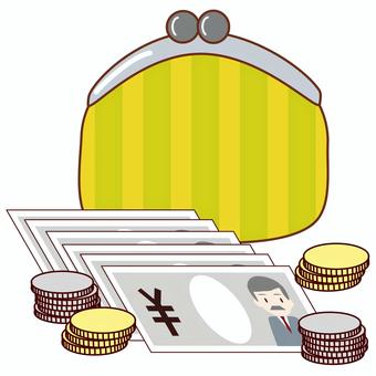 Illustration of wallet and money, , JPG and PNG