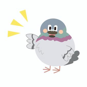 ひらめき/気づくアクション（ハト） 動物,生き物,ひらめき,気づき,ハト,鳥,ペット,アクション,ポーズ,かわいいのイラスト素材