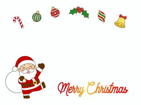 サンタクロース_デコレーションアイテム3 サンタクロース,デコレーション,アイテム,フレーム,グリーティングカード,背景,素材,クリスマス,サンタさん,オーナメントのイラスト素材